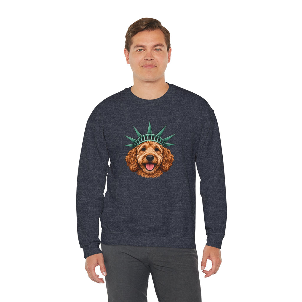 Goldendoodle Statue of Liberty Sweatshirt