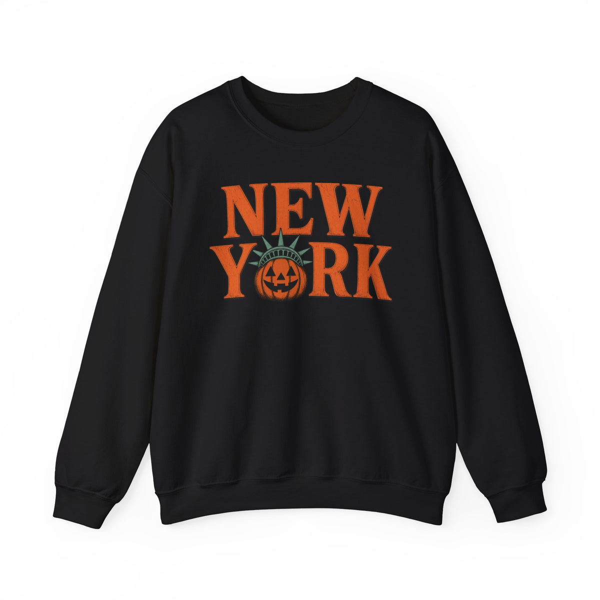 New York Pumpkin Statue Crewneck Sweatshirt | NYC Halloween