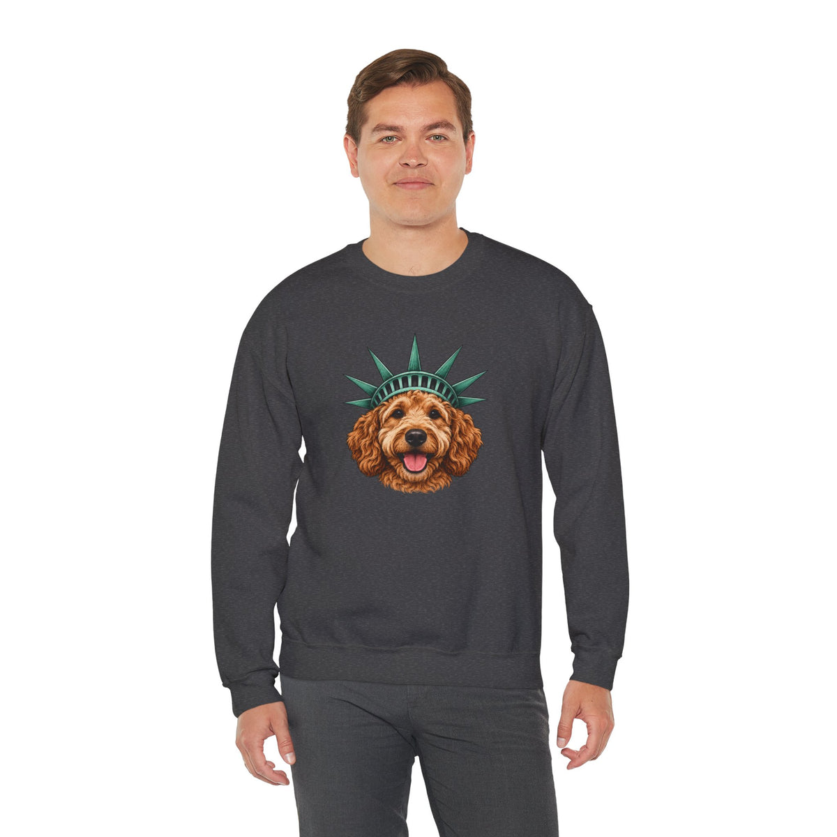 Goldendoodle Statue of Liberty Sweatshirt