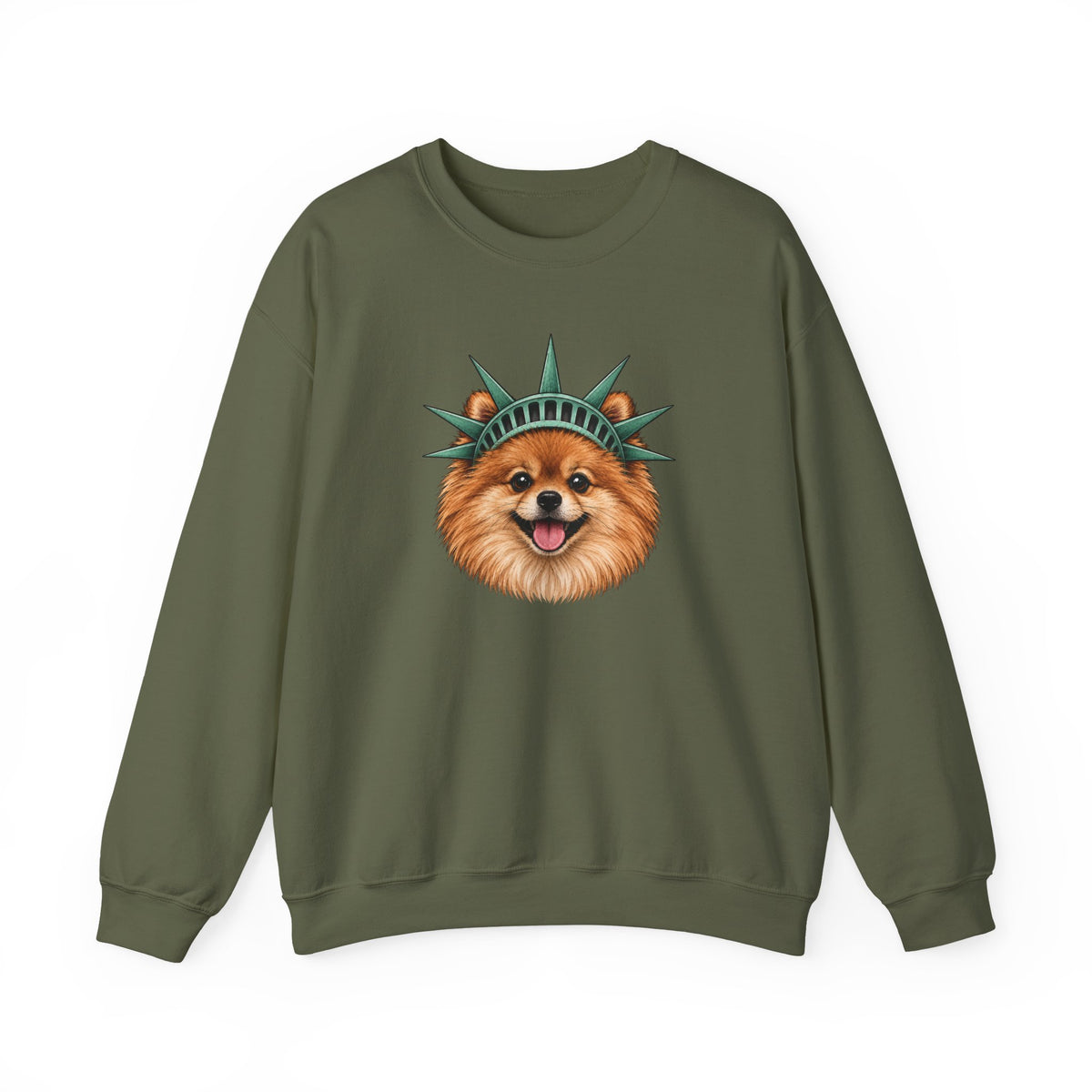 Pomeranian Statue of Liberty Sweatshirt