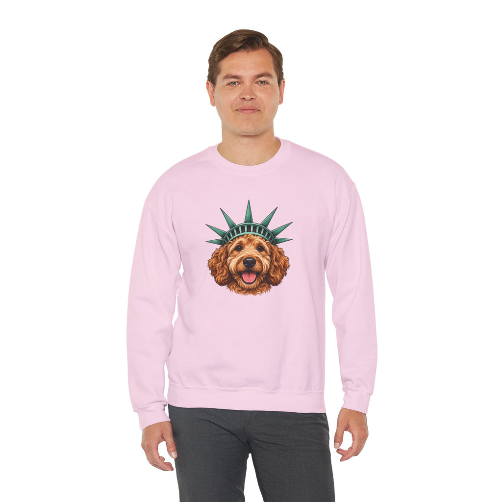 Goldendoodle Statue of Liberty Sweatshirt
