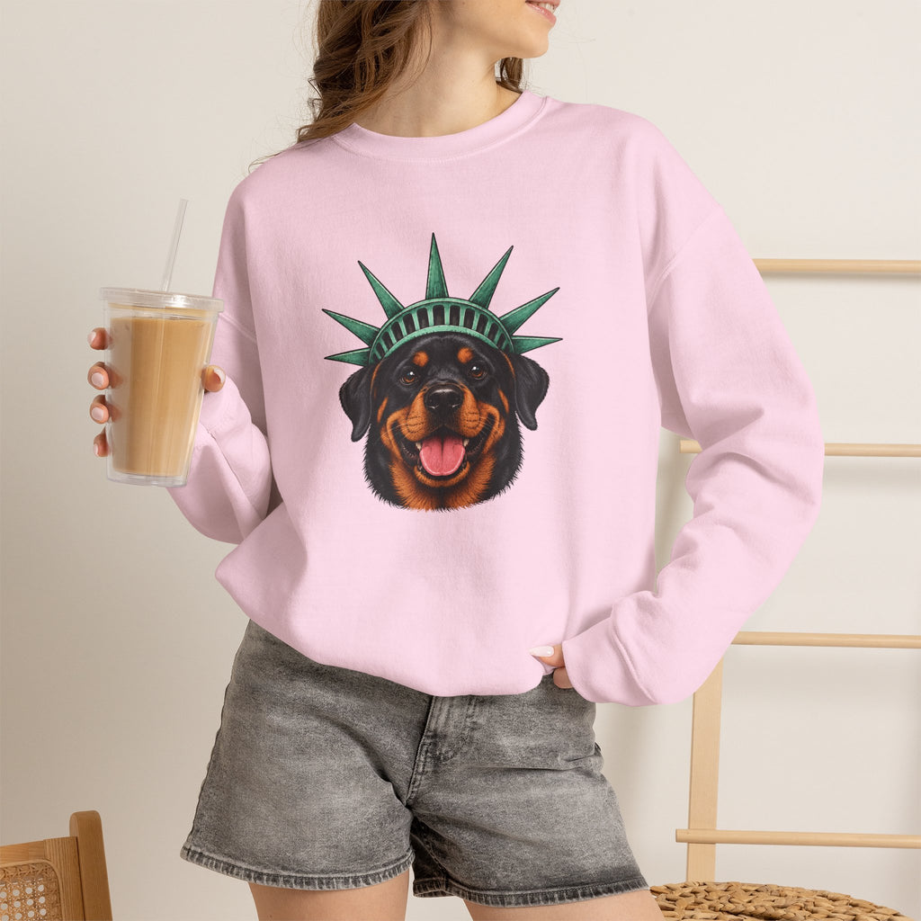 Rottweiler Statue of Liberty Sweatshirt