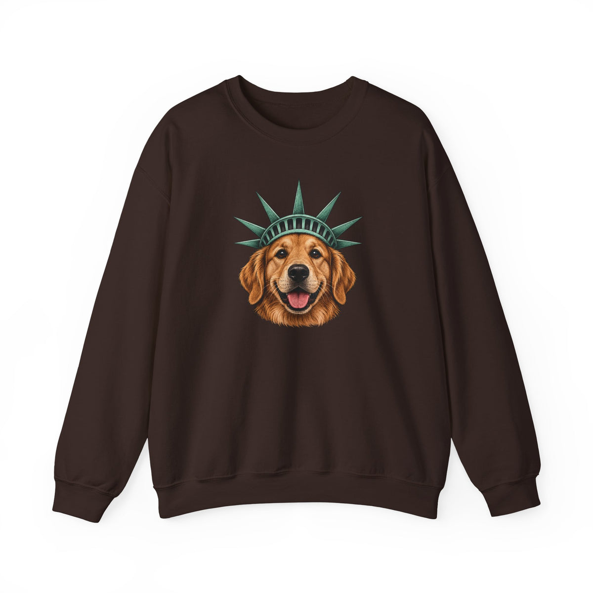 Golden Retriever Statue of Liberty Sweatshirt