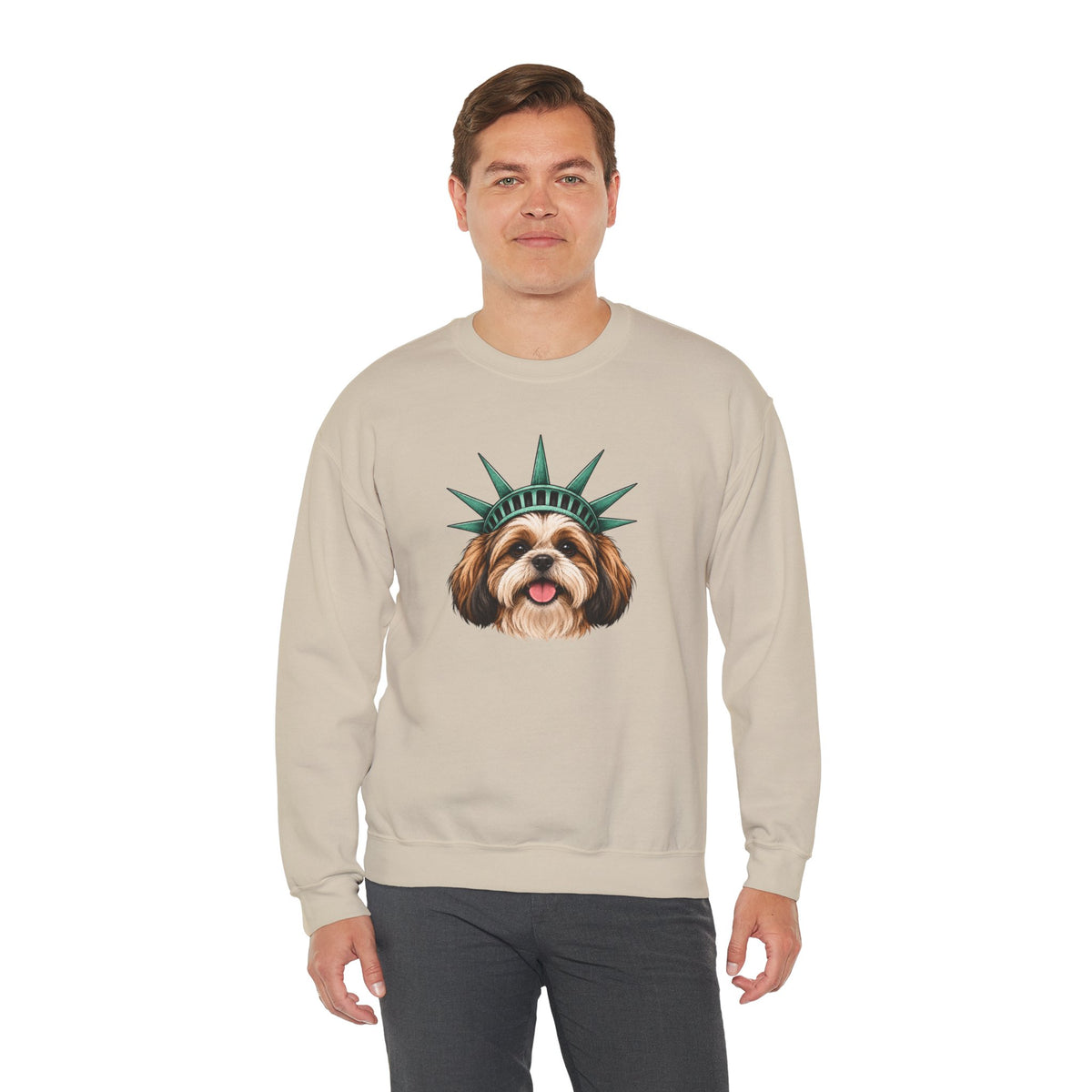 Shih Tzu Statue of Liberty Sweatshirt