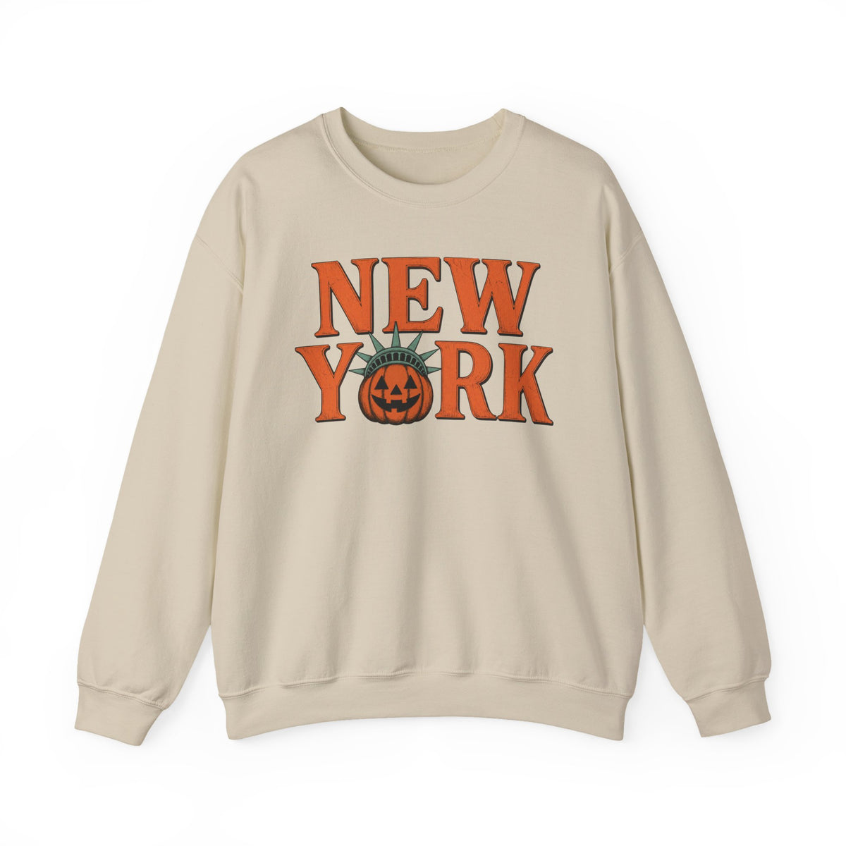 New York Pumpkin Statue Crewneck Sweatshirt | NYC Halloween