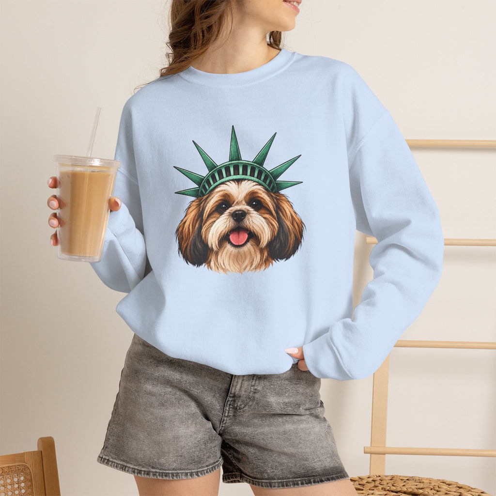 Shih Tzu Statue of Liberty Sweatshirt