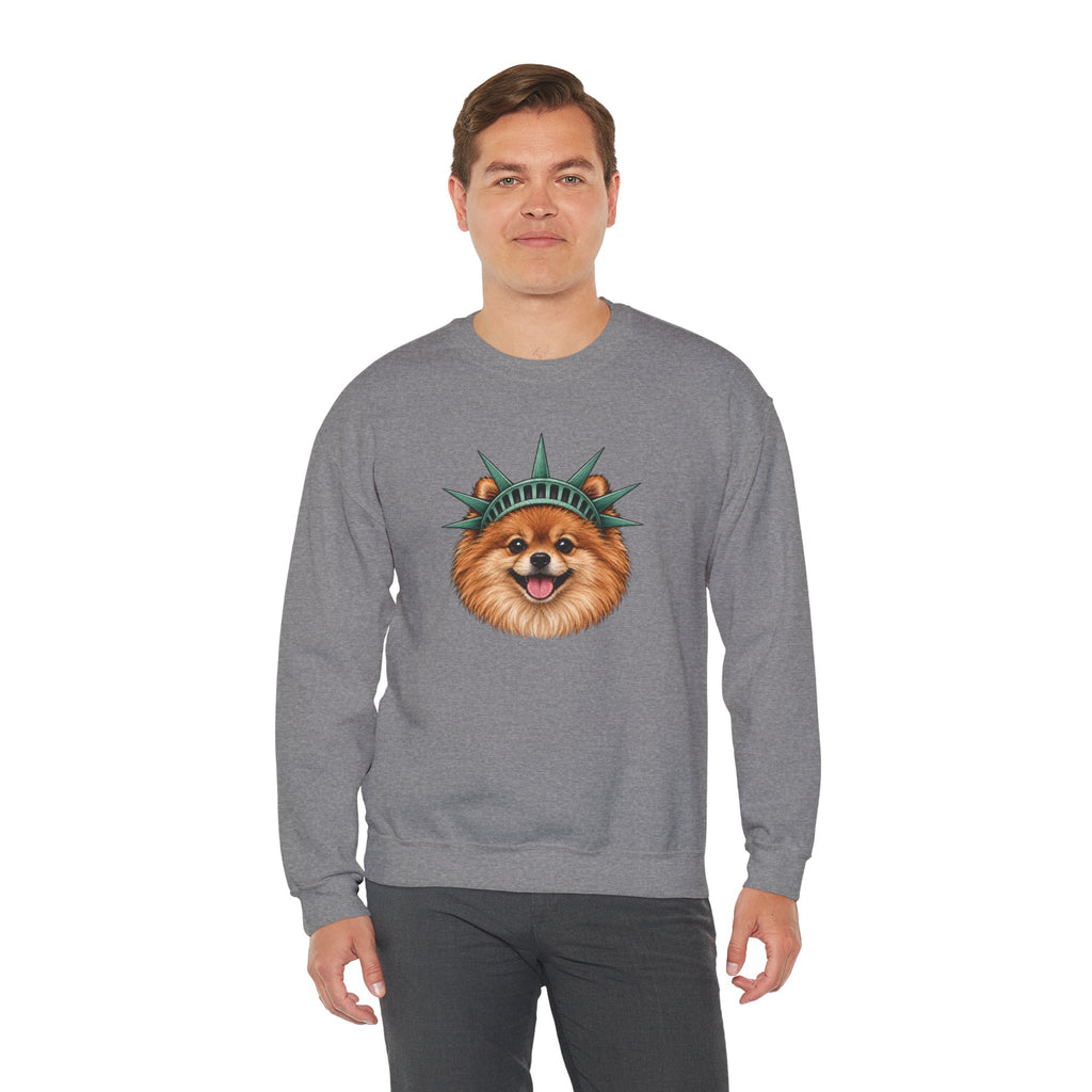 Pomeranian Statue of Liberty Sweatshirt