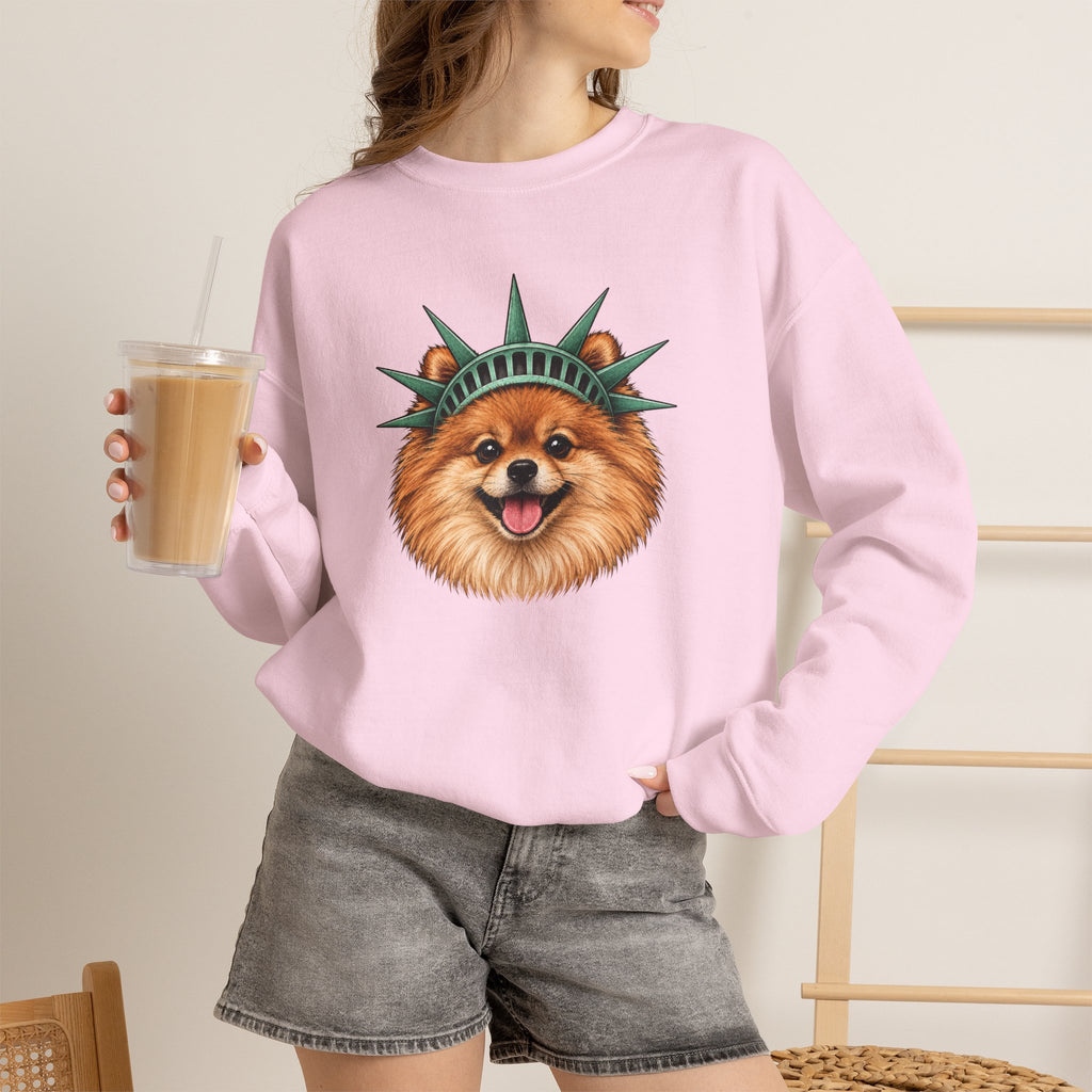 Pomeranian Statue of Liberty Sweatshirt