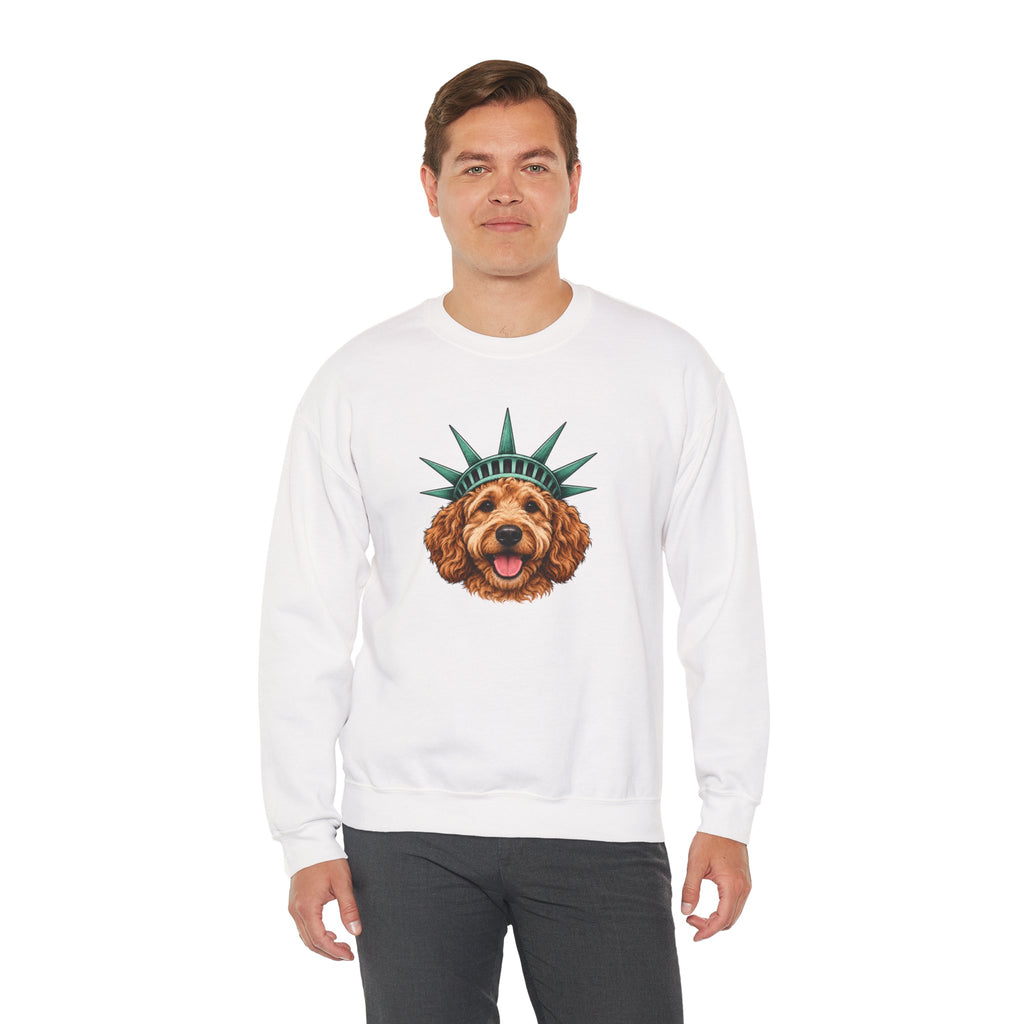 Goldendoodle Statue of Liberty Sweatshirt