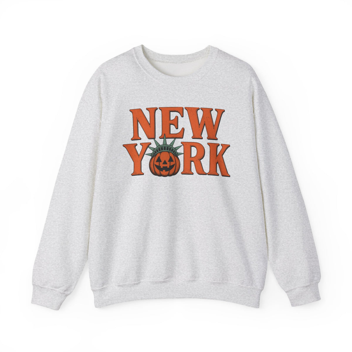 New York Pumpkin Statue Crewneck Sweatshirt | NYC Halloween
