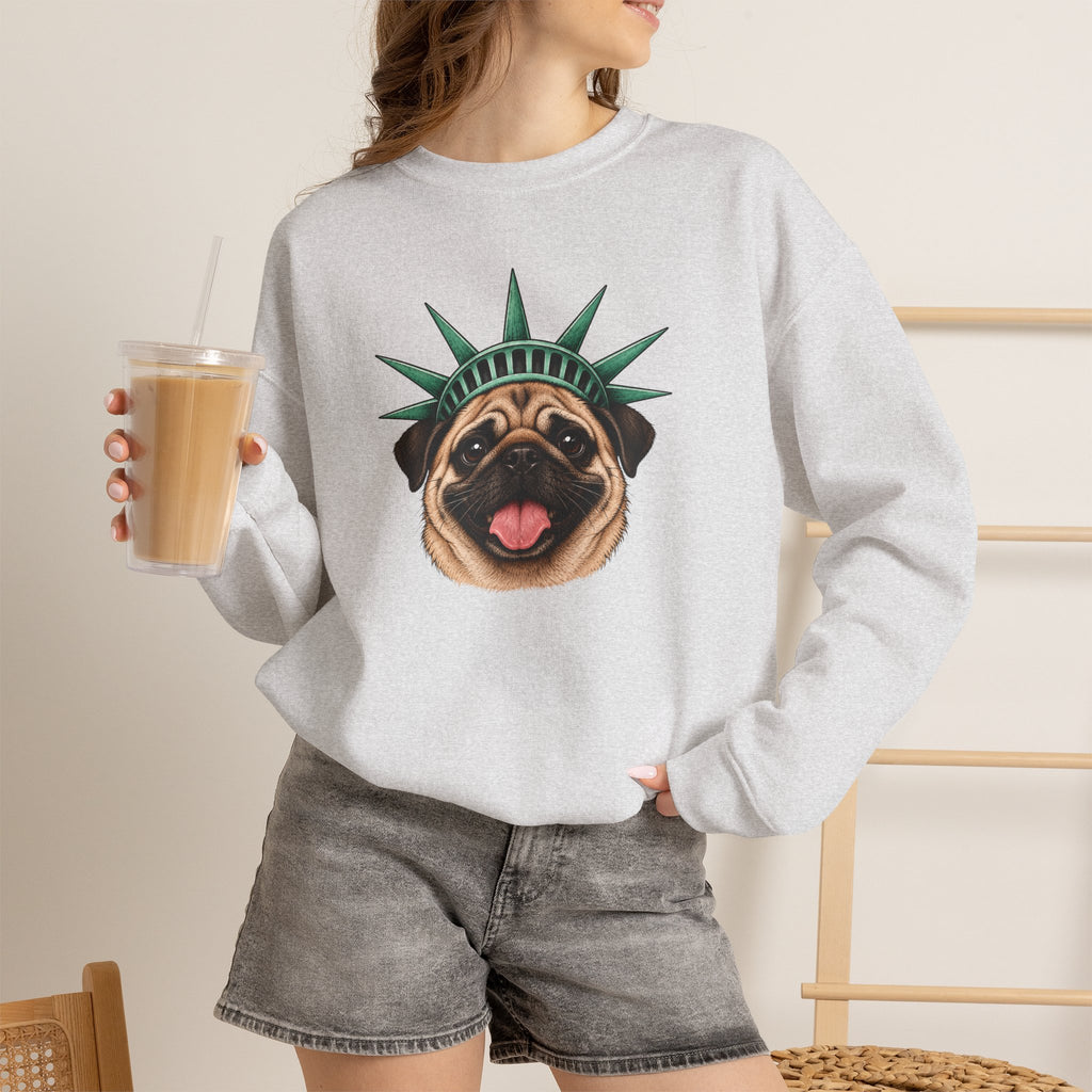 Pug Statue of Liberty Sweatshirt