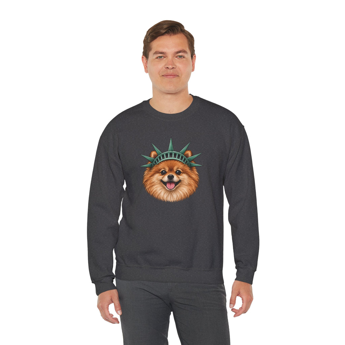 Pomeranian Statue of Liberty Sweatshirt