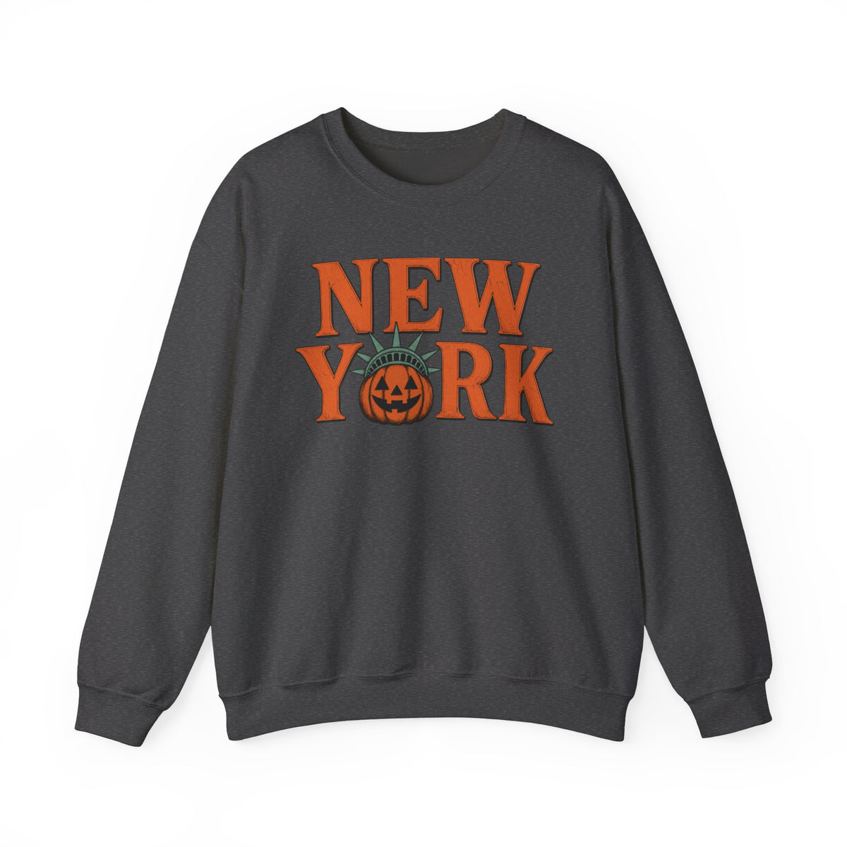 New York Pumpkin Statue Crewneck Sweatshirt | NYC Halloween
