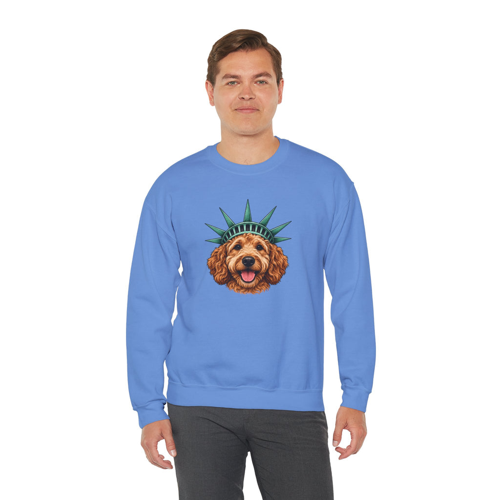 Goldendoodle Statue of Liberty Sweatshirt