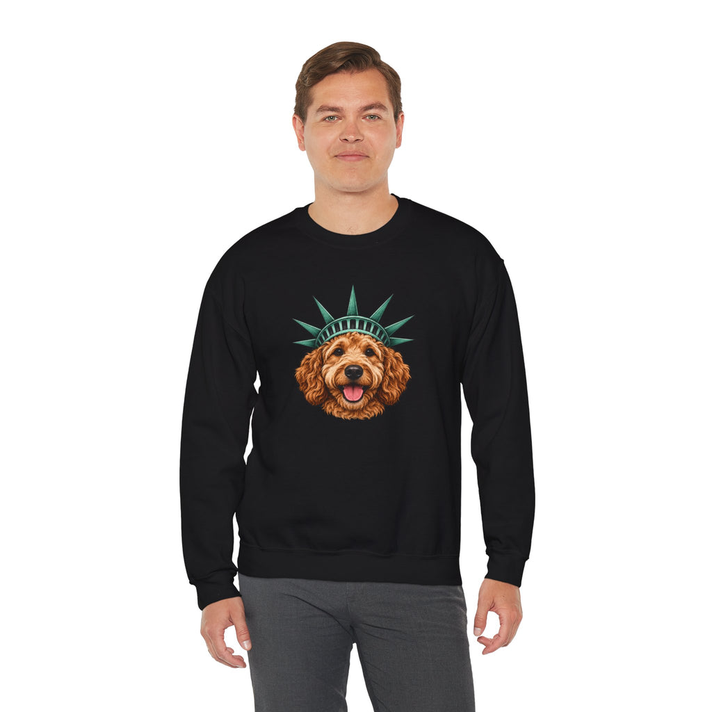 Goldendoodle Statue of Liberty Sweatshirt