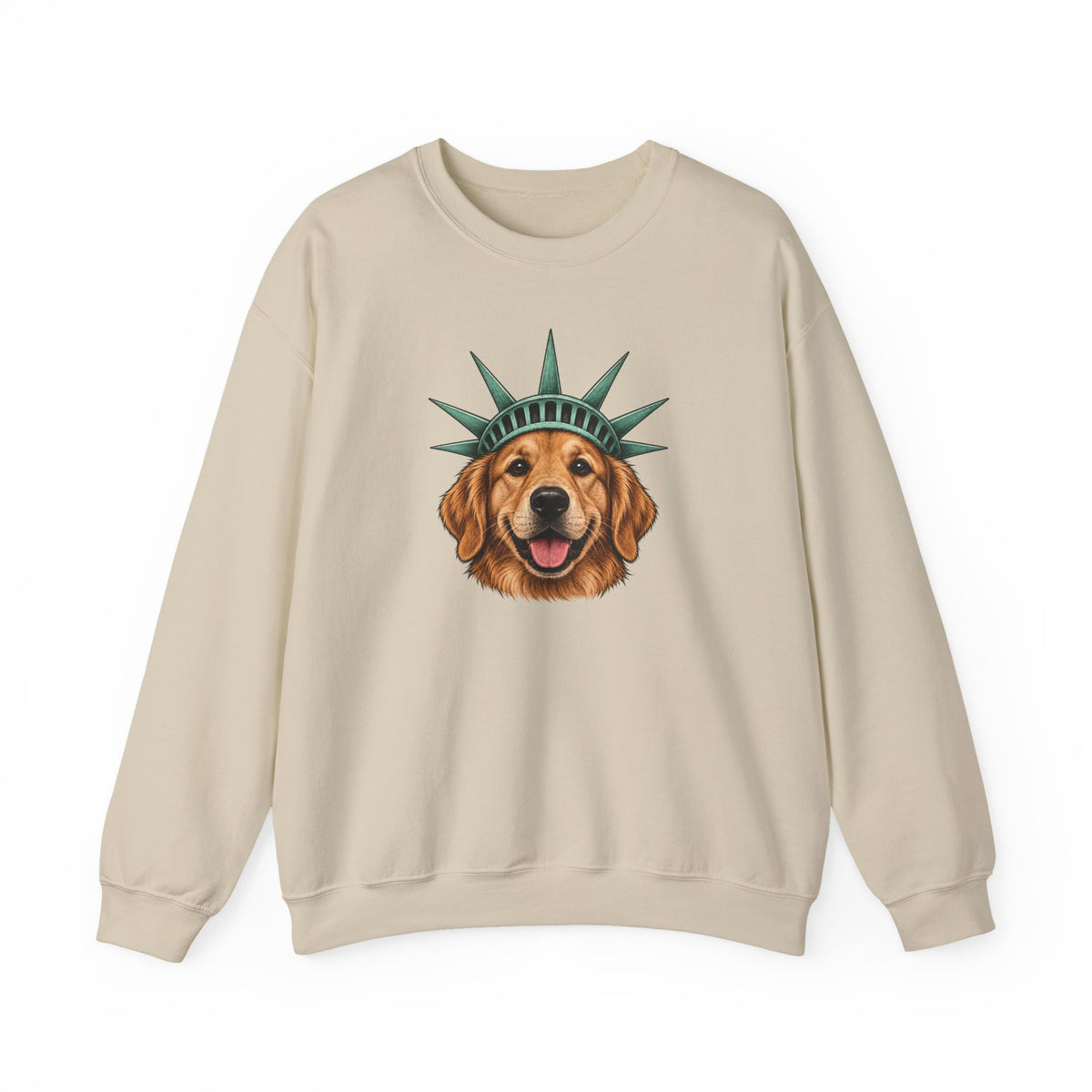 Golden Retriever Statue of Liberty Sweatshirt