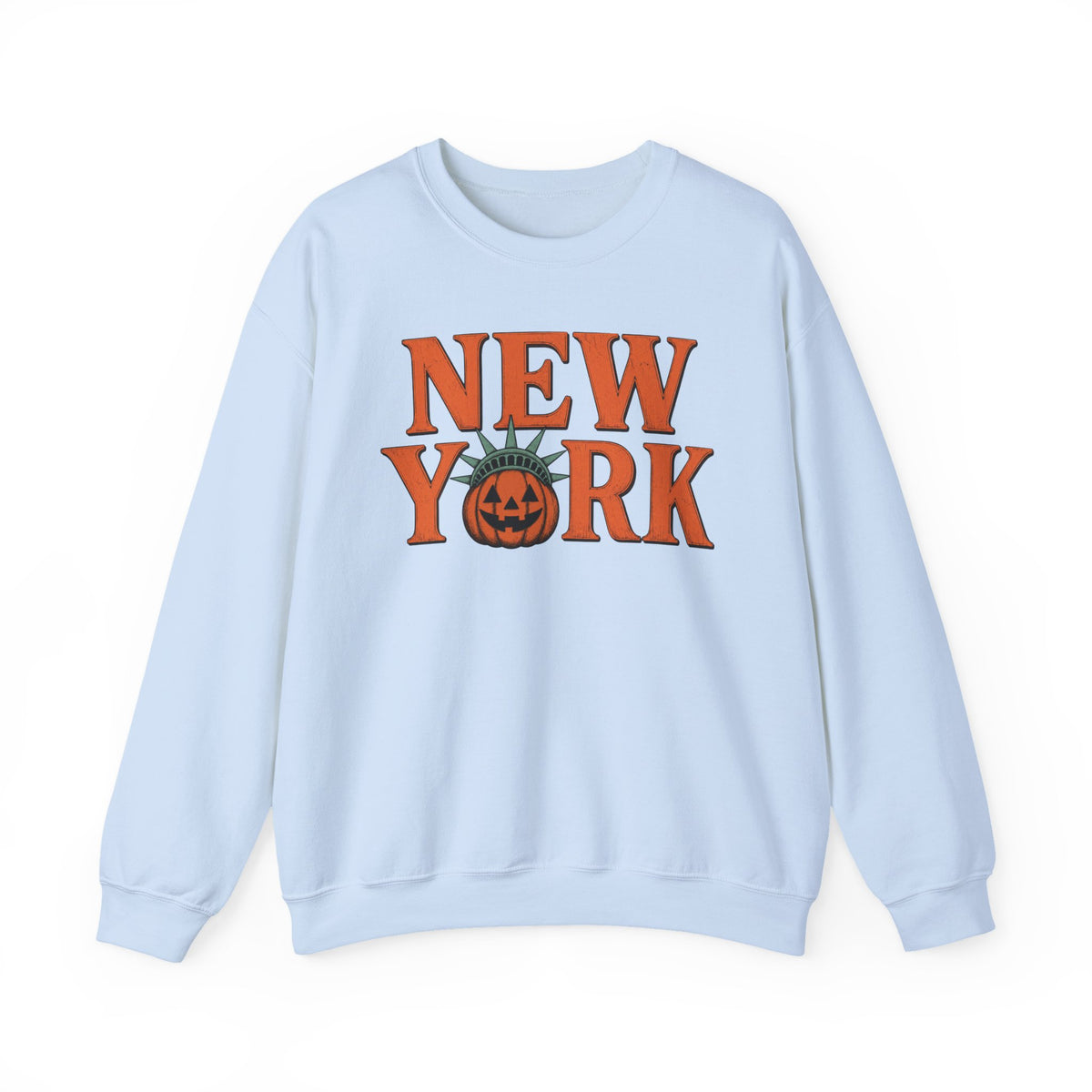 New York Pumpkin Statue Crewneck Sweatshirt | NYC Halloween
