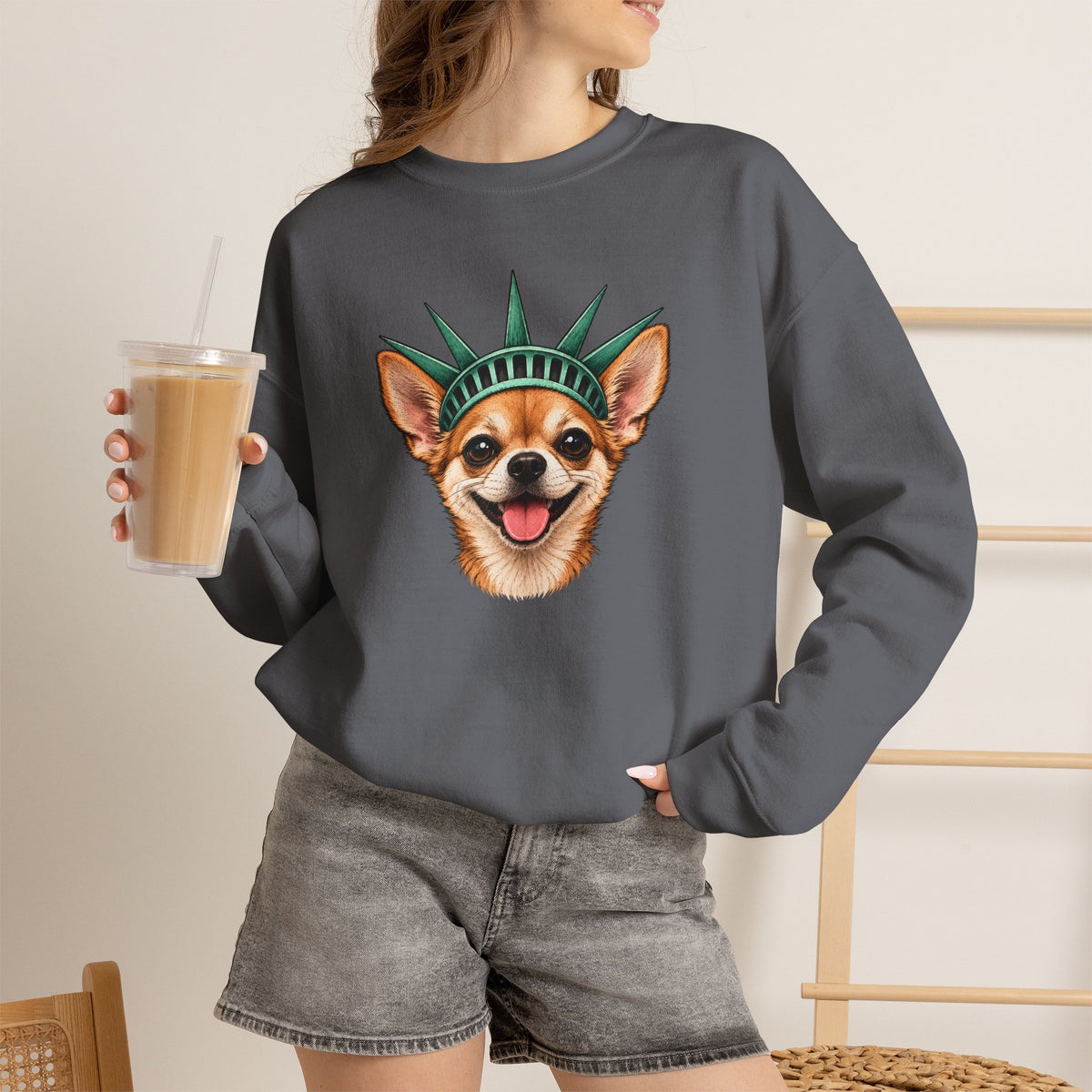 Chihuahua Statue of Liberty Sweatshirt