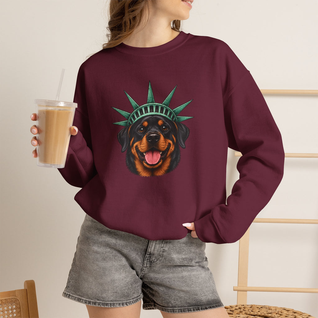 Rottweiler Statue of Liberty Sweatshirt
