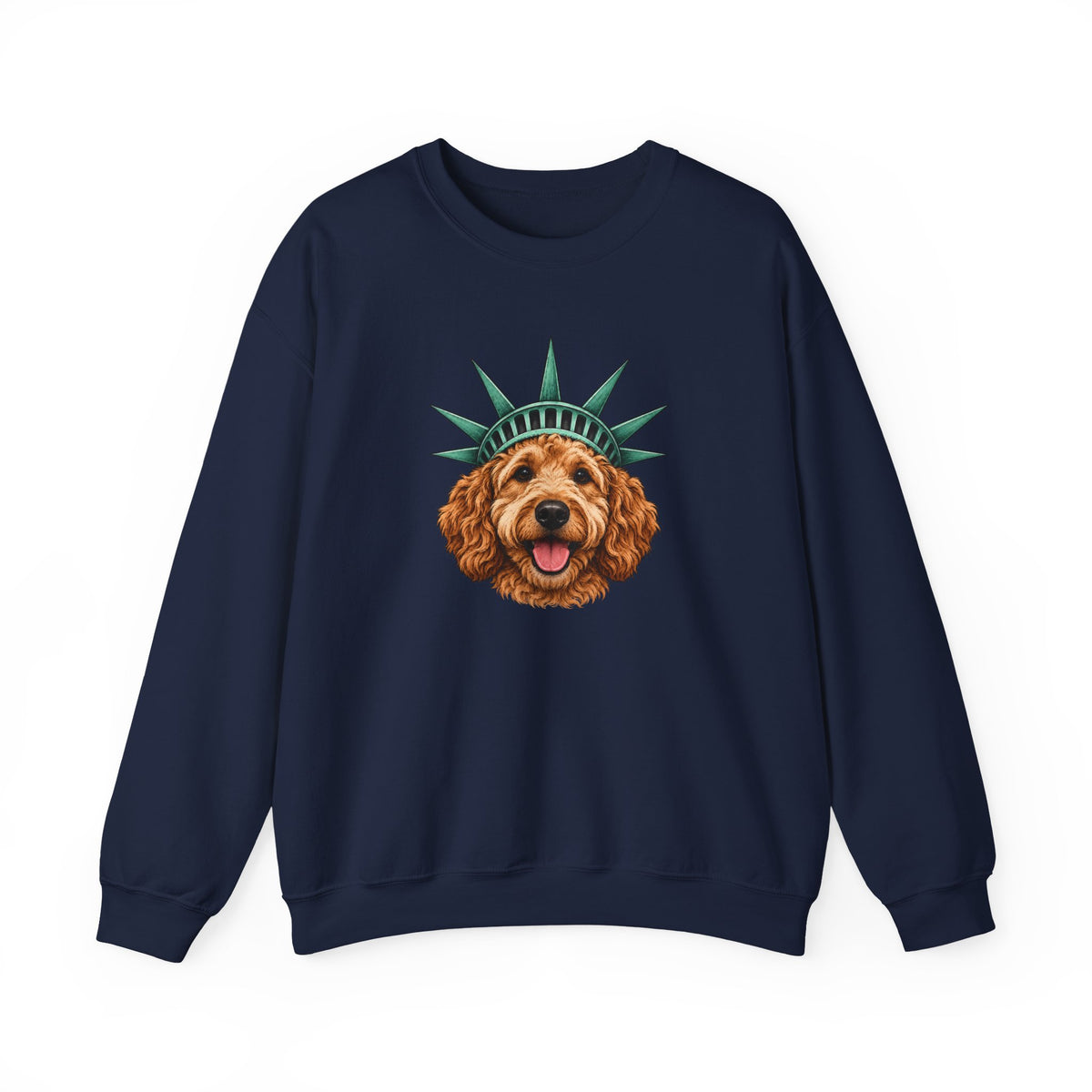 Goldendoodle Statue of Liberty Sweatshirt