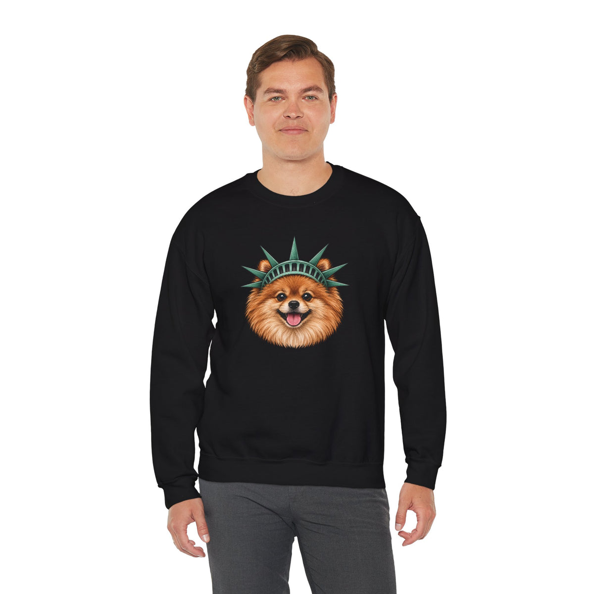 Pomeranian Statue of Liberty Sweatshirt