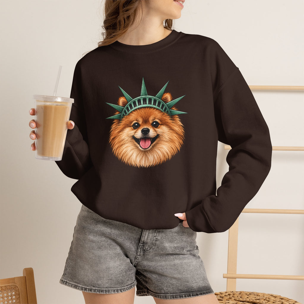Pomeranian Statue of Liberty Sweatshirt