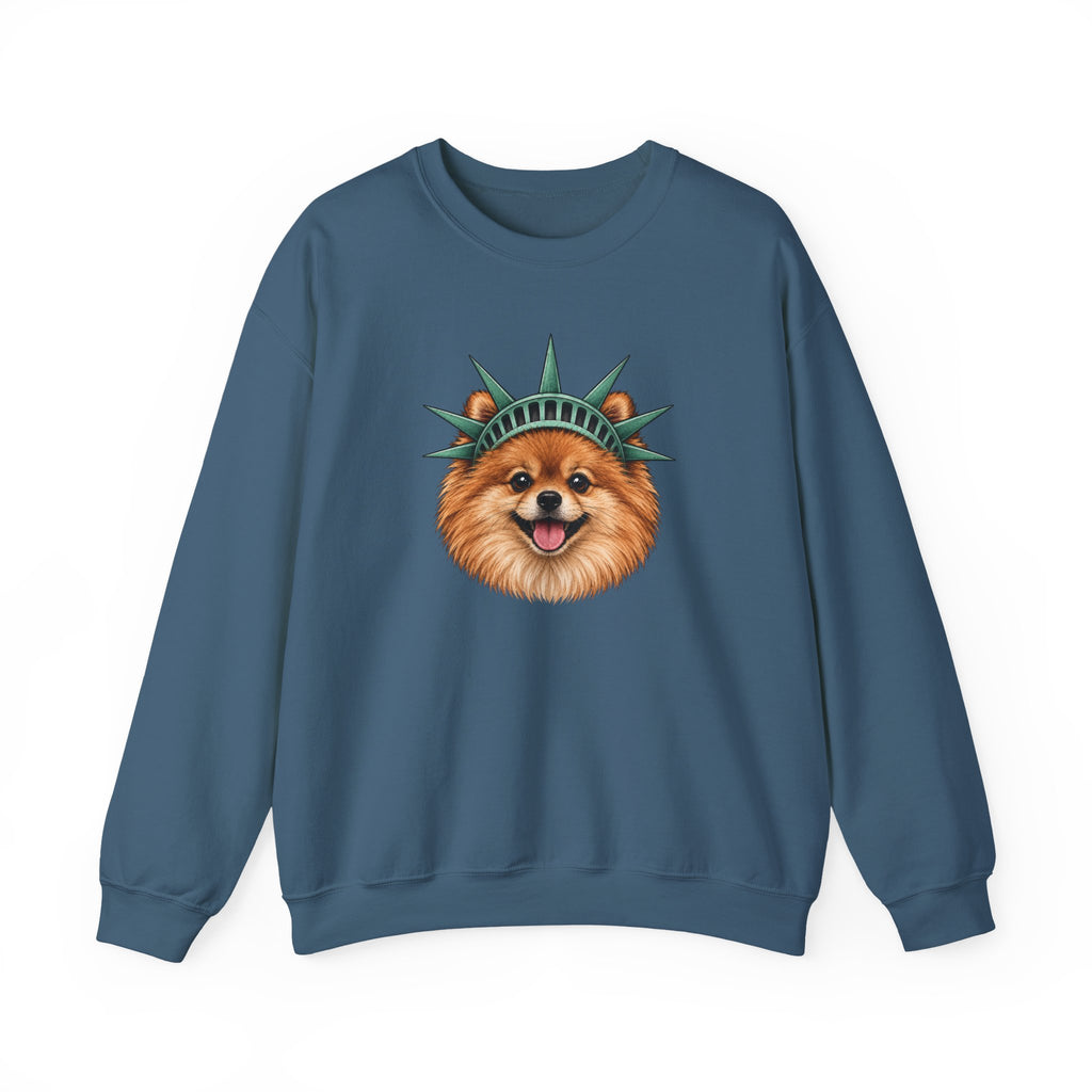 Pomeranian Statue of Liberty Sweatshirt