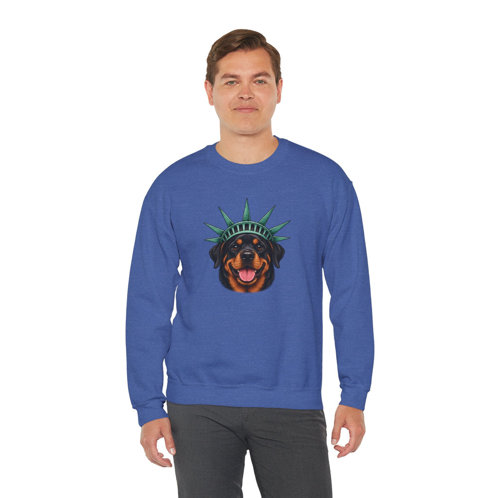 Rottweiler Statue of Liberty Sweatshirt