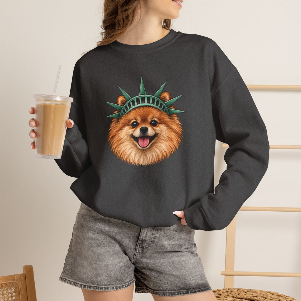 Pomeranian Statue of Liberty Sweatshirt