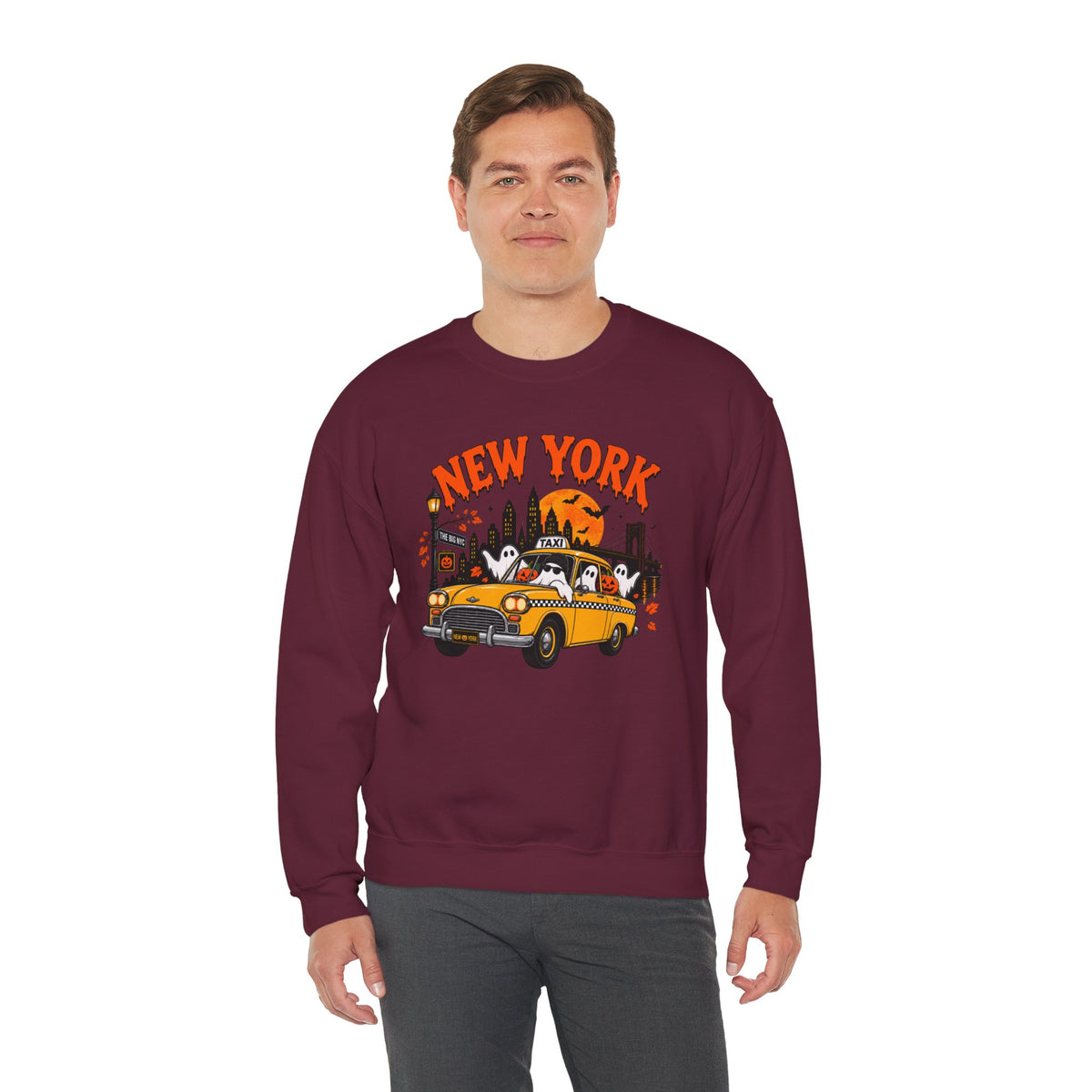 New York Halloween Taxi Ghost Sweatshirt