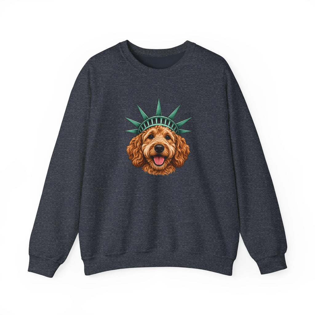 Goldendoodle Statue of Liberty Sweatshirt