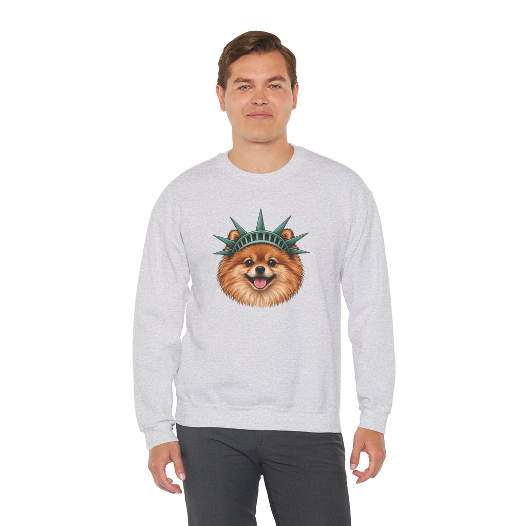 Pomeranian Statue of Liberty Sweatshirt