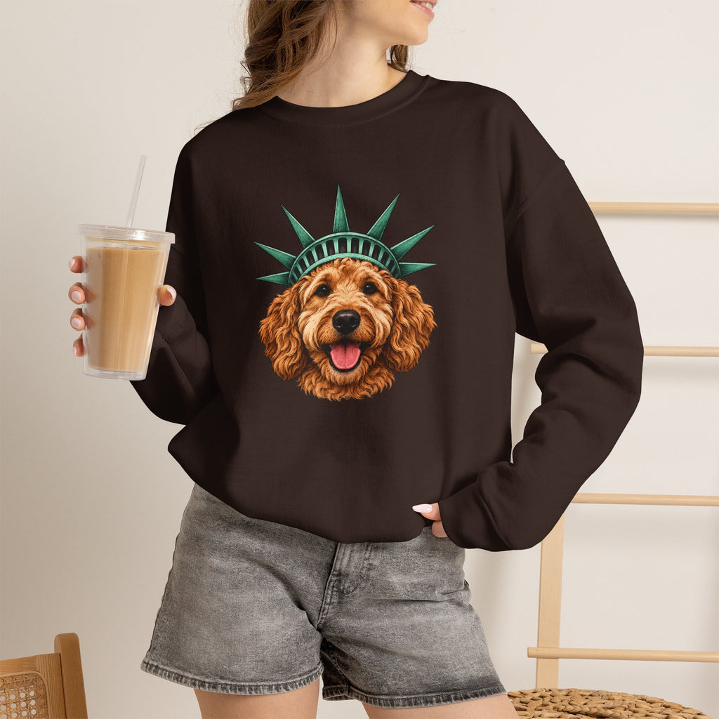 Goldendoodle Statue of Liberty Sweatshirt
