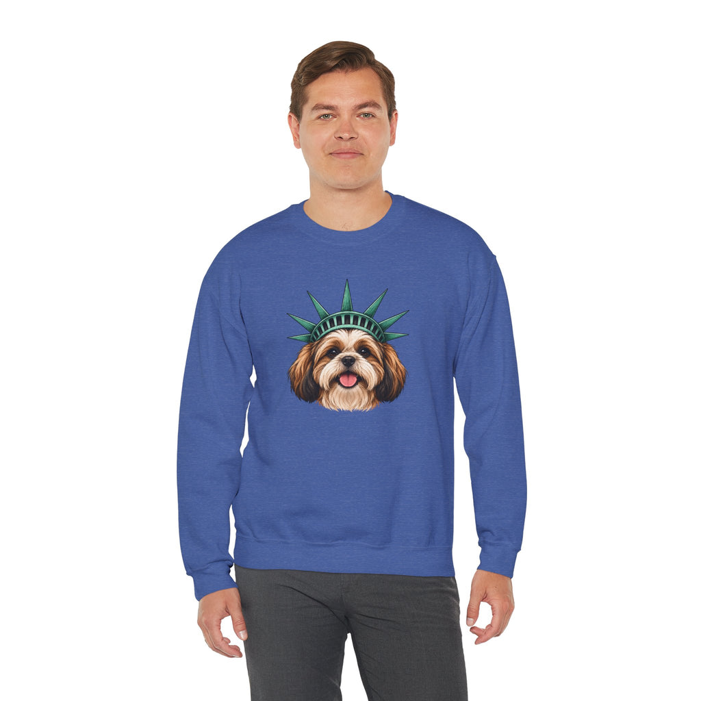 Shih Tzu Statue of Liberty Sweatshirt