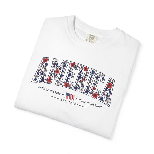 America Floral Tee