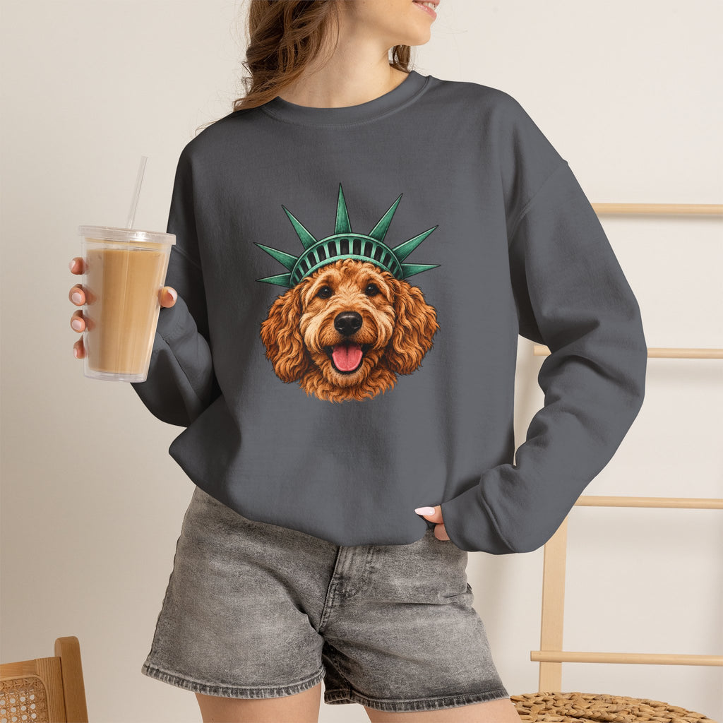 Goldendoodle Statue of Liberty Sweatshirt