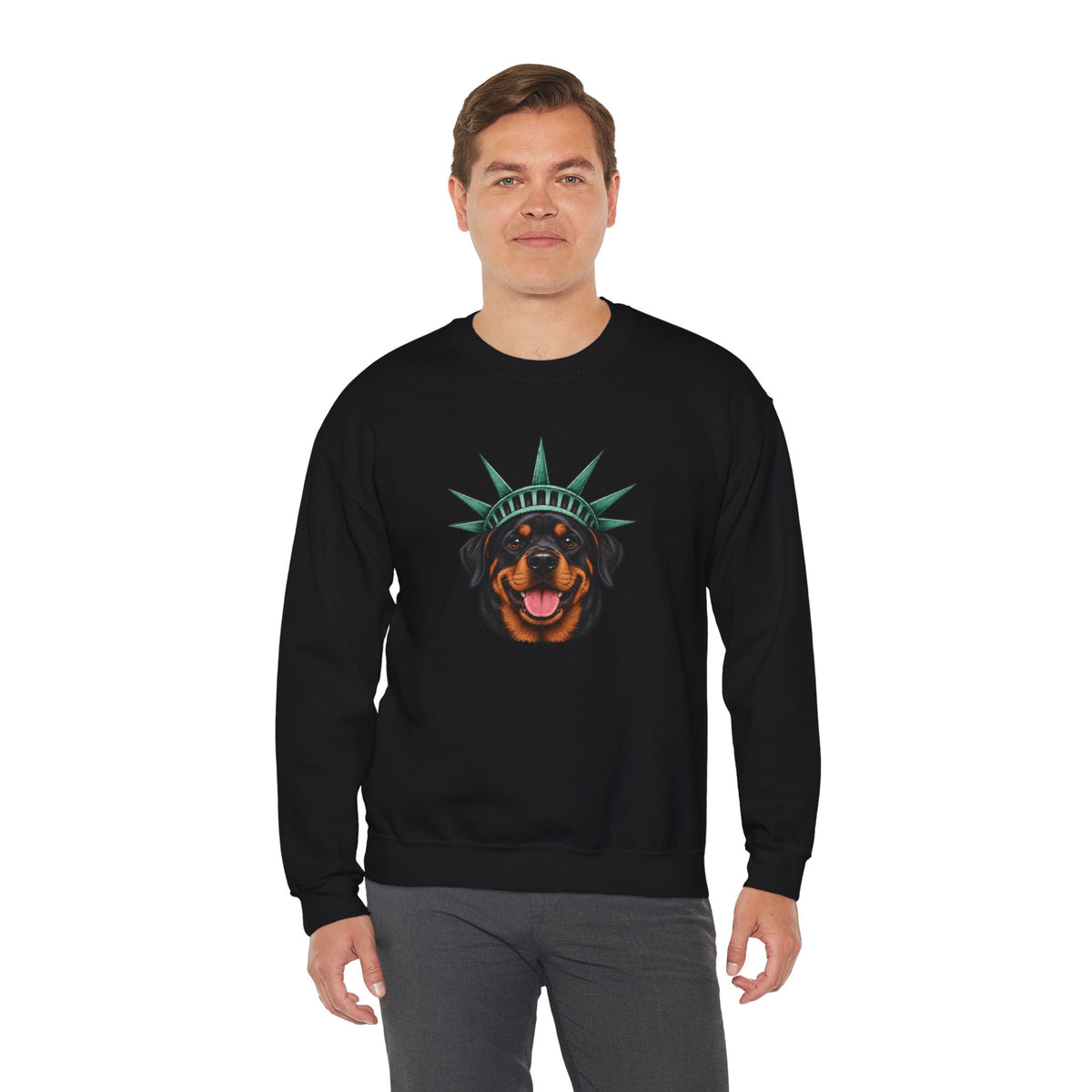 Rottweiler Statue of Liberty Sweatshirt