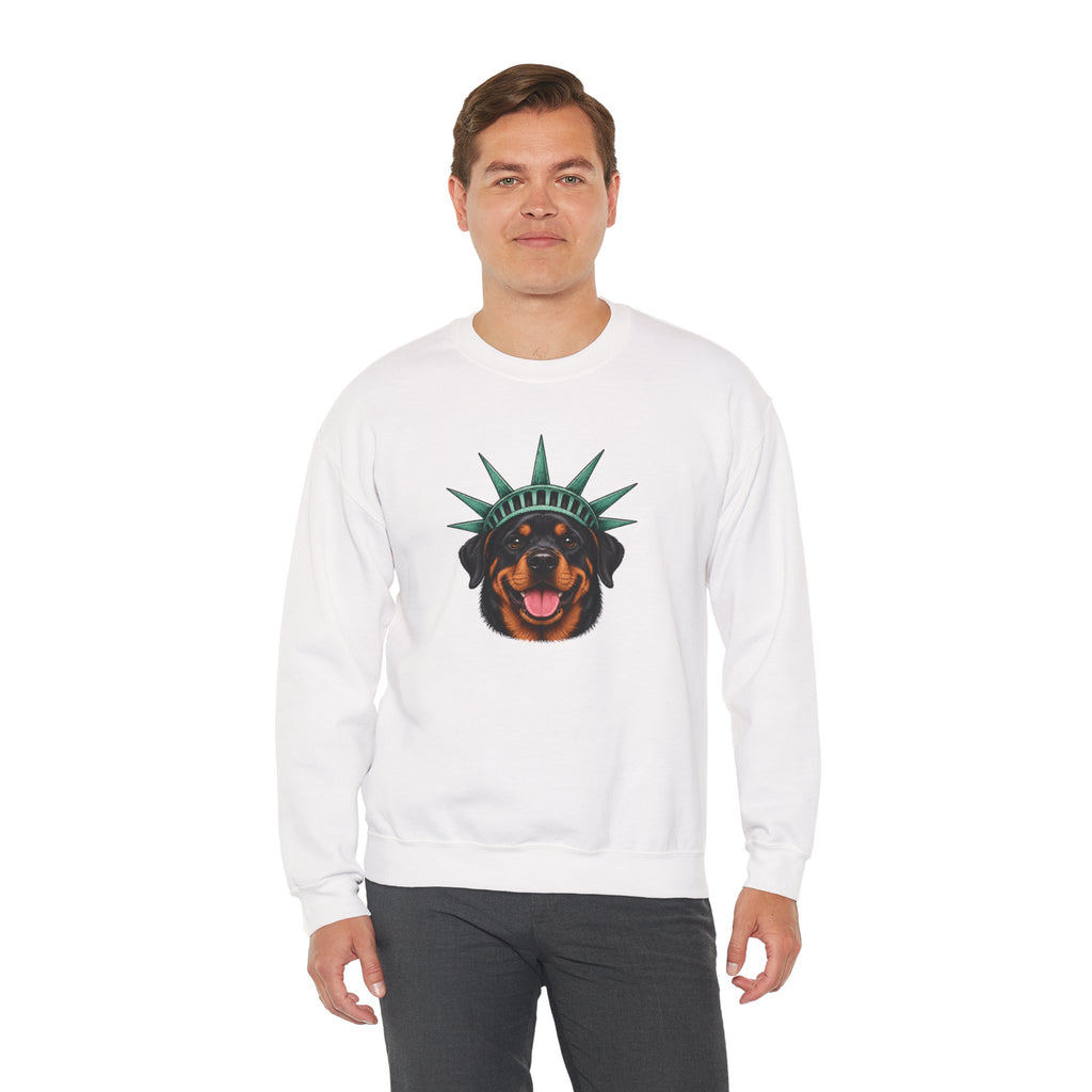 Rottweiler Statue of Liberty Sweatshirt