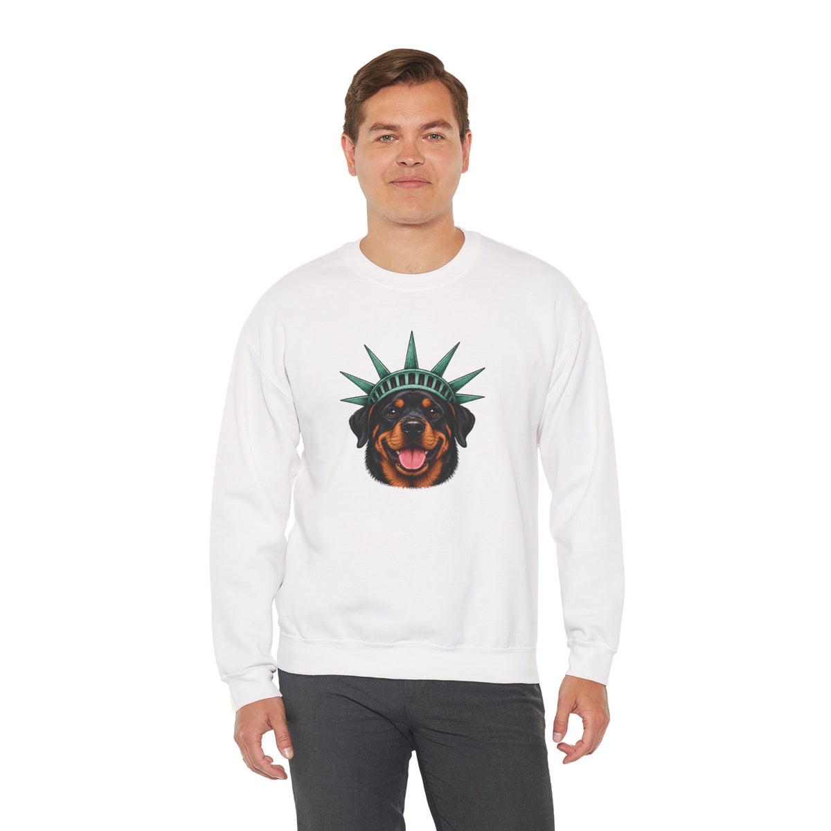 Rottweiler Statue of Liberty Sweatshirt
