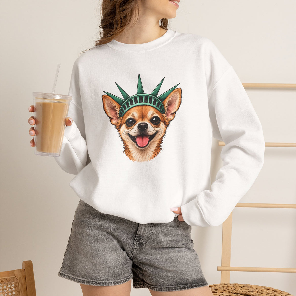 Chihuahua Statue of Liberty Sweatshirt