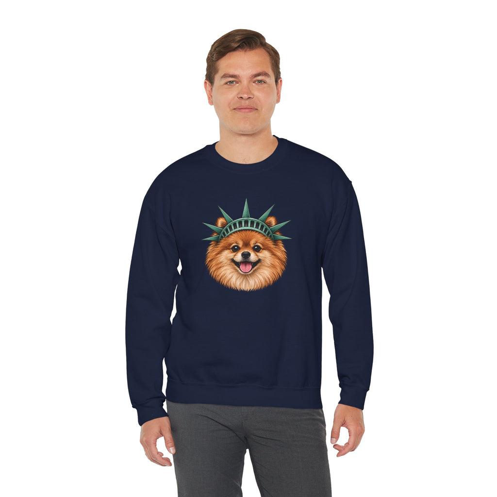 Pomeranian Statue of Liberty Sweatshirt