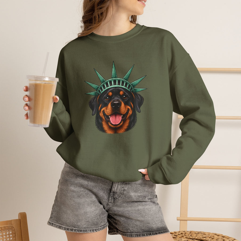 Rottweiler Statue of Liberty Sweatshirt