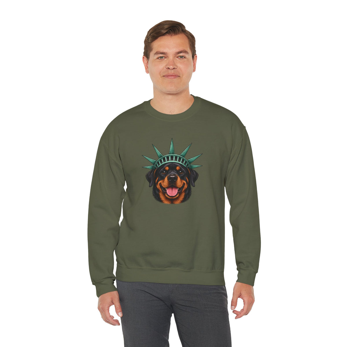 Rottweiler Statue of Liberty Sweatshirt