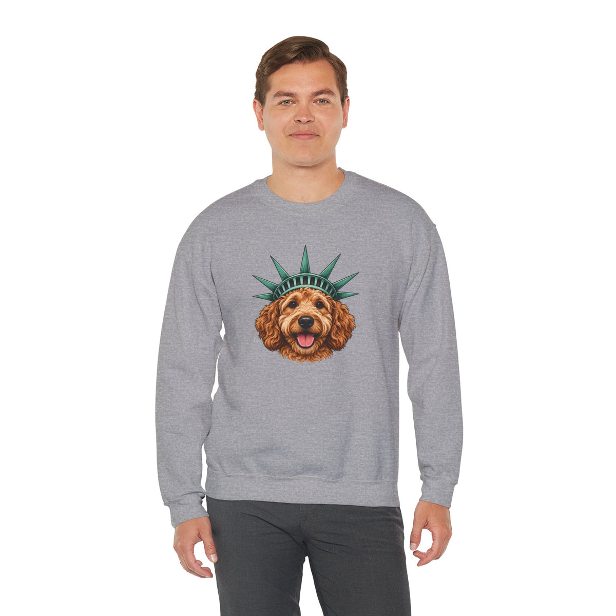 Goldendoodle Statue of Liberty Sweatshirt