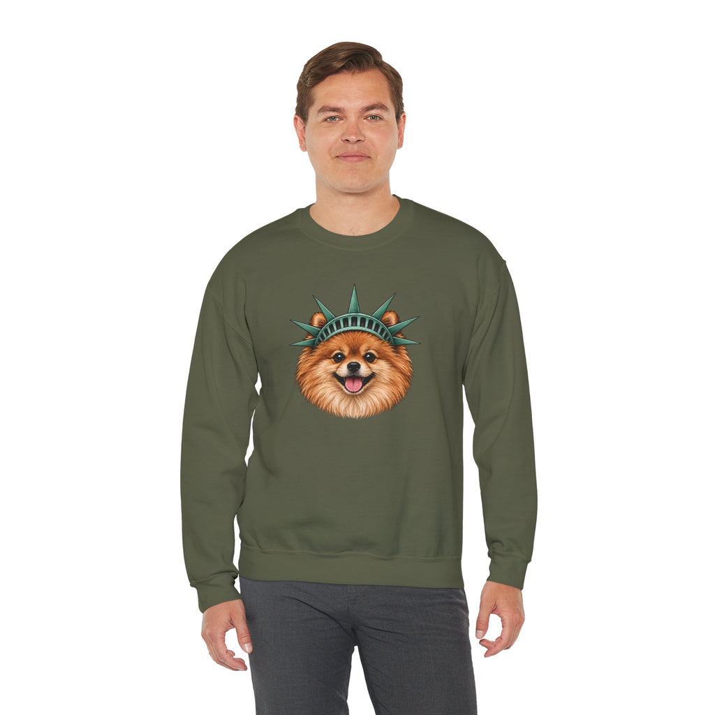 Pomeranian Statue of Liberty Sweatshirt