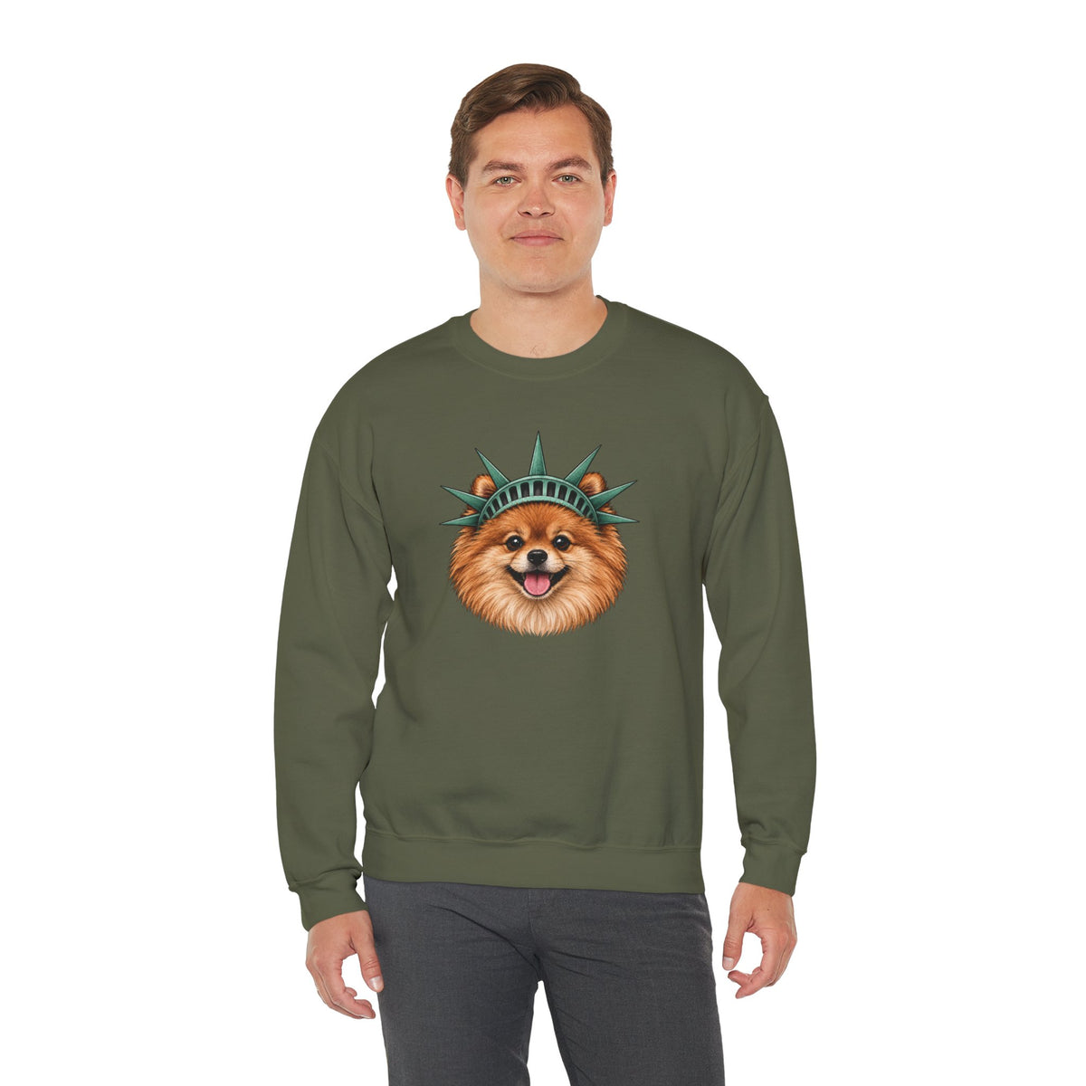 Pomeranian Statue of Liberty Sweatshirt
