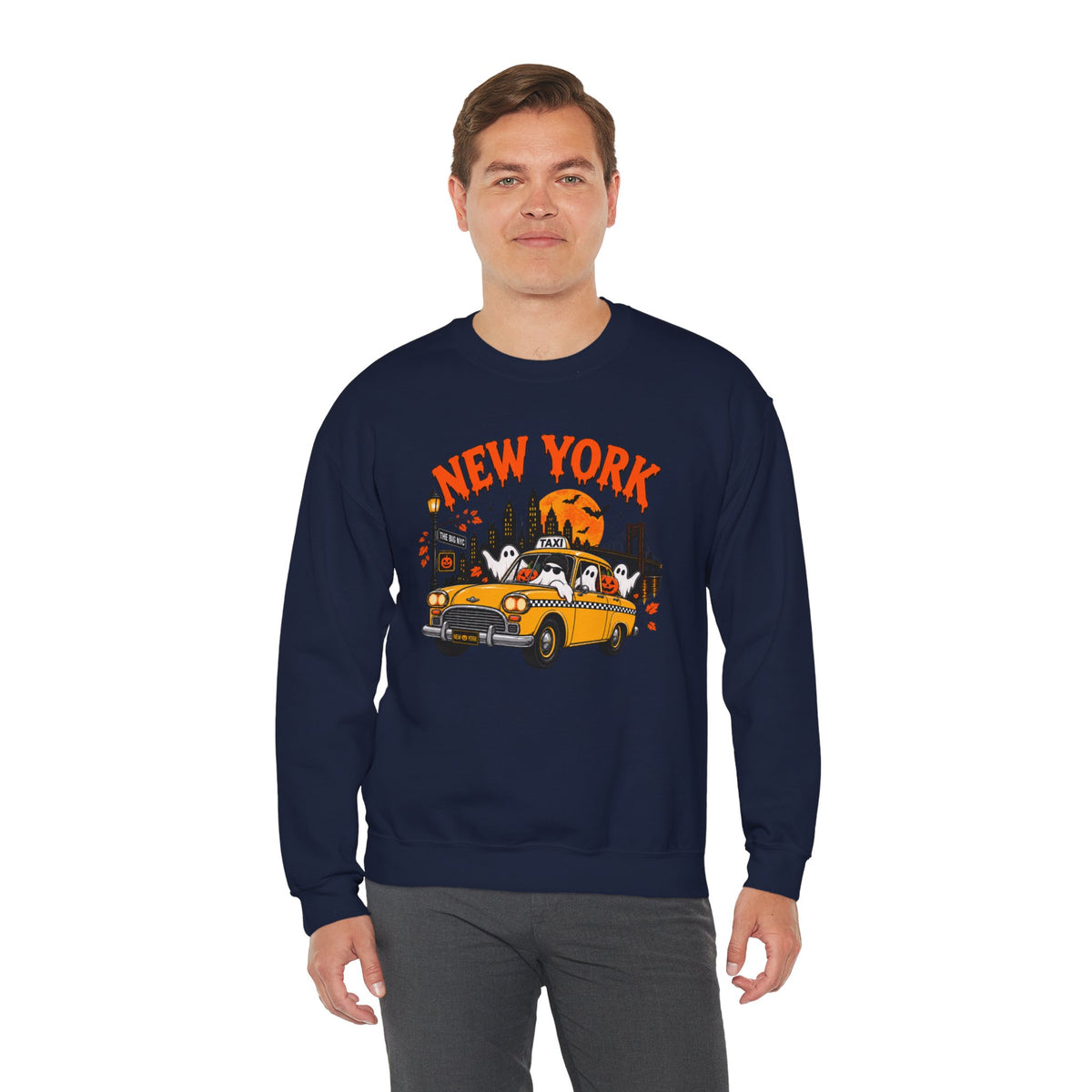 New York Halloween Taxi Ghost Sweatshirt