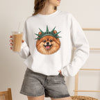 Pomeranian Statue of Liberty Sweatshirt