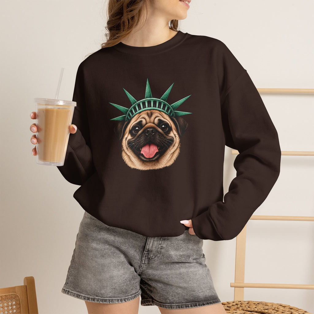 Pug Statue of Liberty Sweatshirt