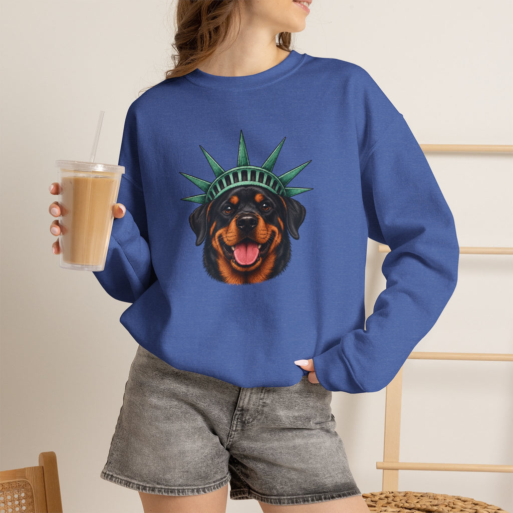 Rottweiler Statue of Liberty Sweatshirt